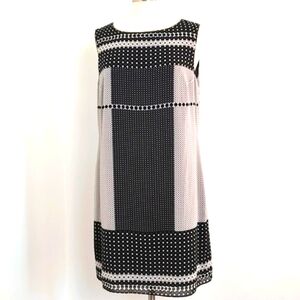 Sophia Max Womens Sleeveless Blk & White Lined Sheath Dress/Size XL